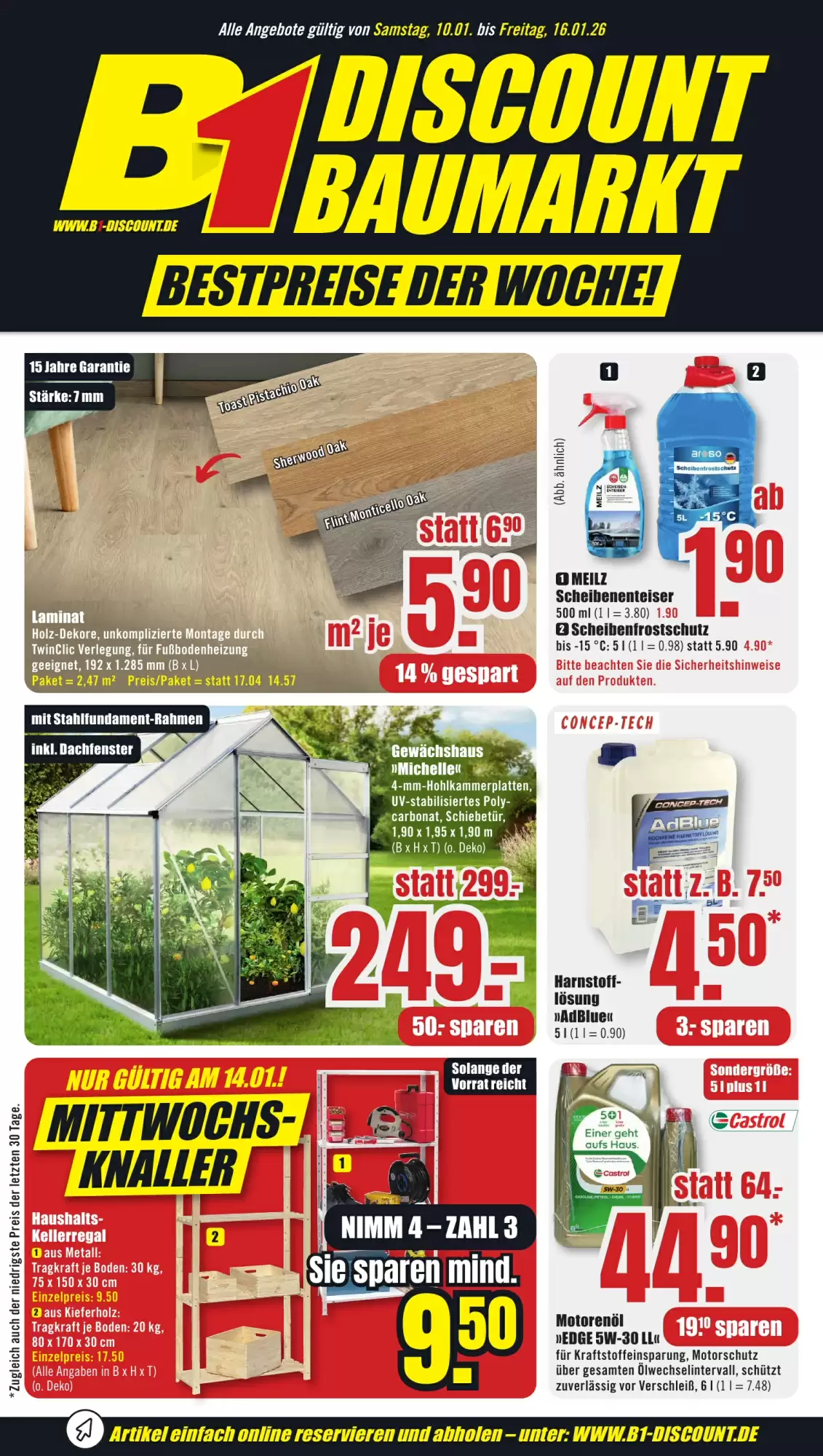 B1 Discount Baumarkt Prospekt 10/01/2026 – 16/01/2026