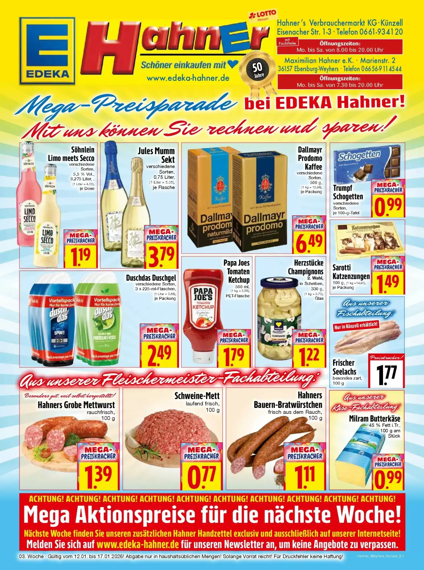EDEKA Hahner Prospekt 12/01/2026 – 17/01/2026