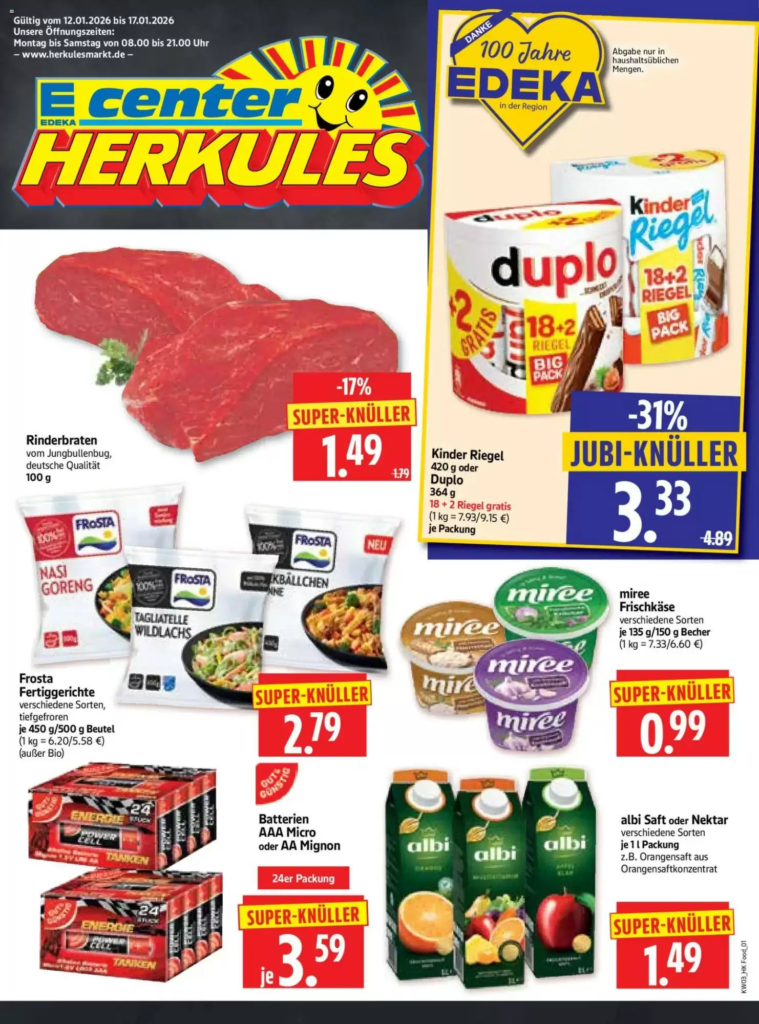 Edeka Herkules Prospekt 12/01/2026 – 17/01/2026