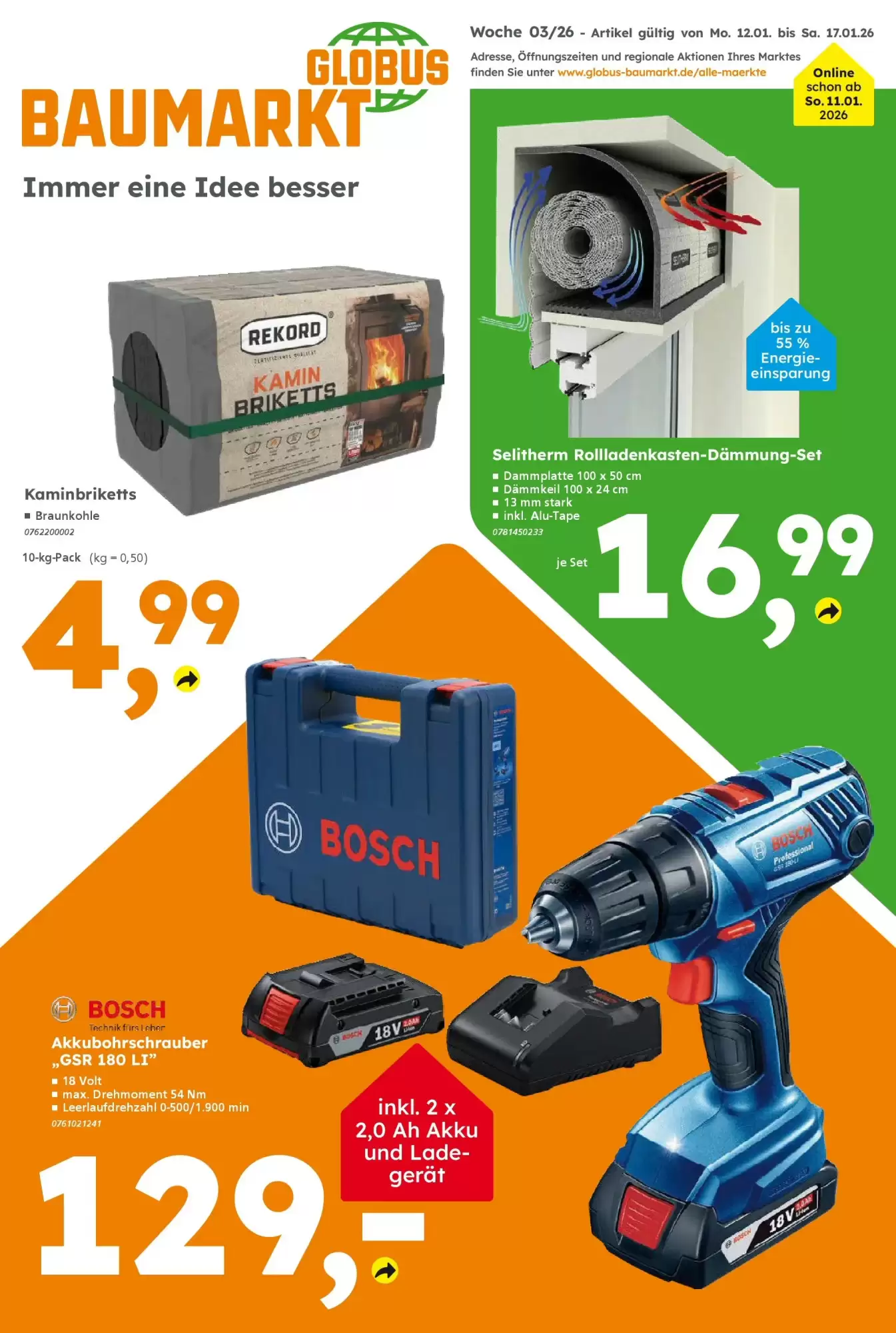 Globus Baumarkt Prospekt 12/01/2026 – 17/01/2026