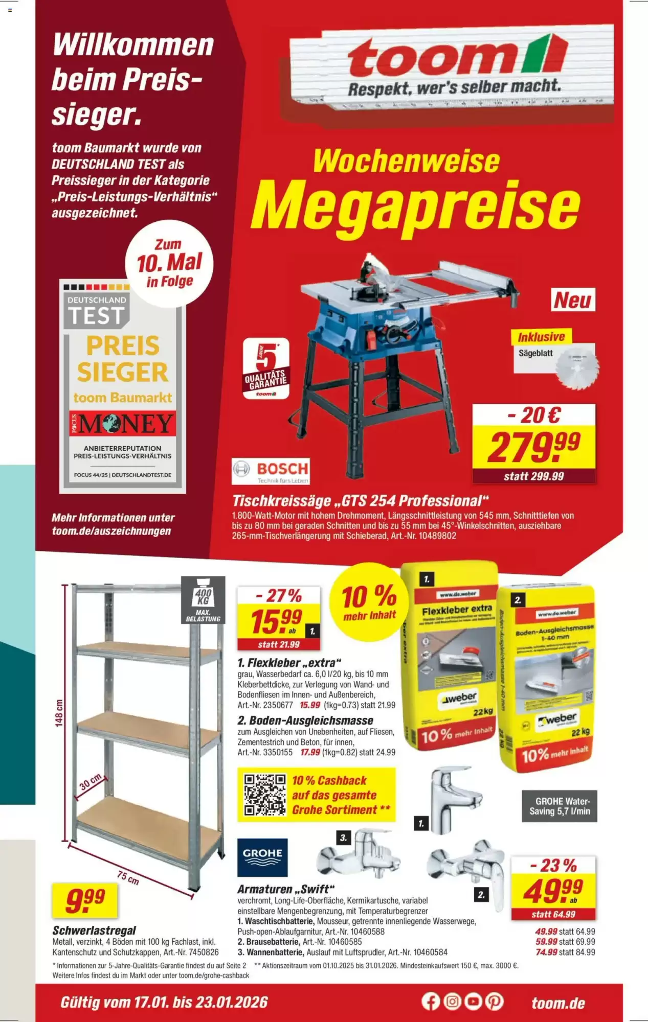 Toom Baumarkt Prospekt 17/01/2026 – 23/01/2026