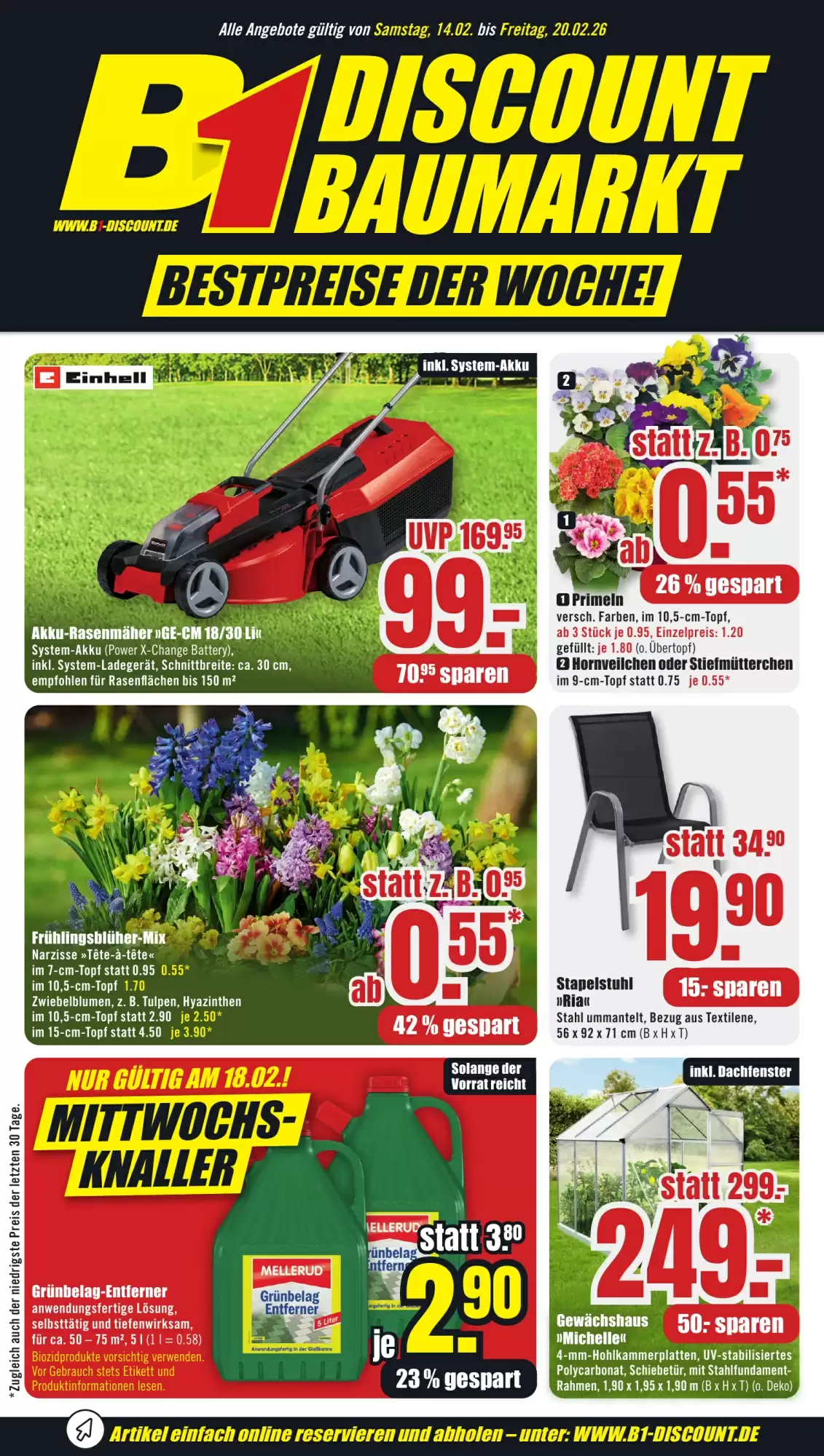 B1 Discount Baumarkt Prospekt 14/02/2026 – 20/02/2026