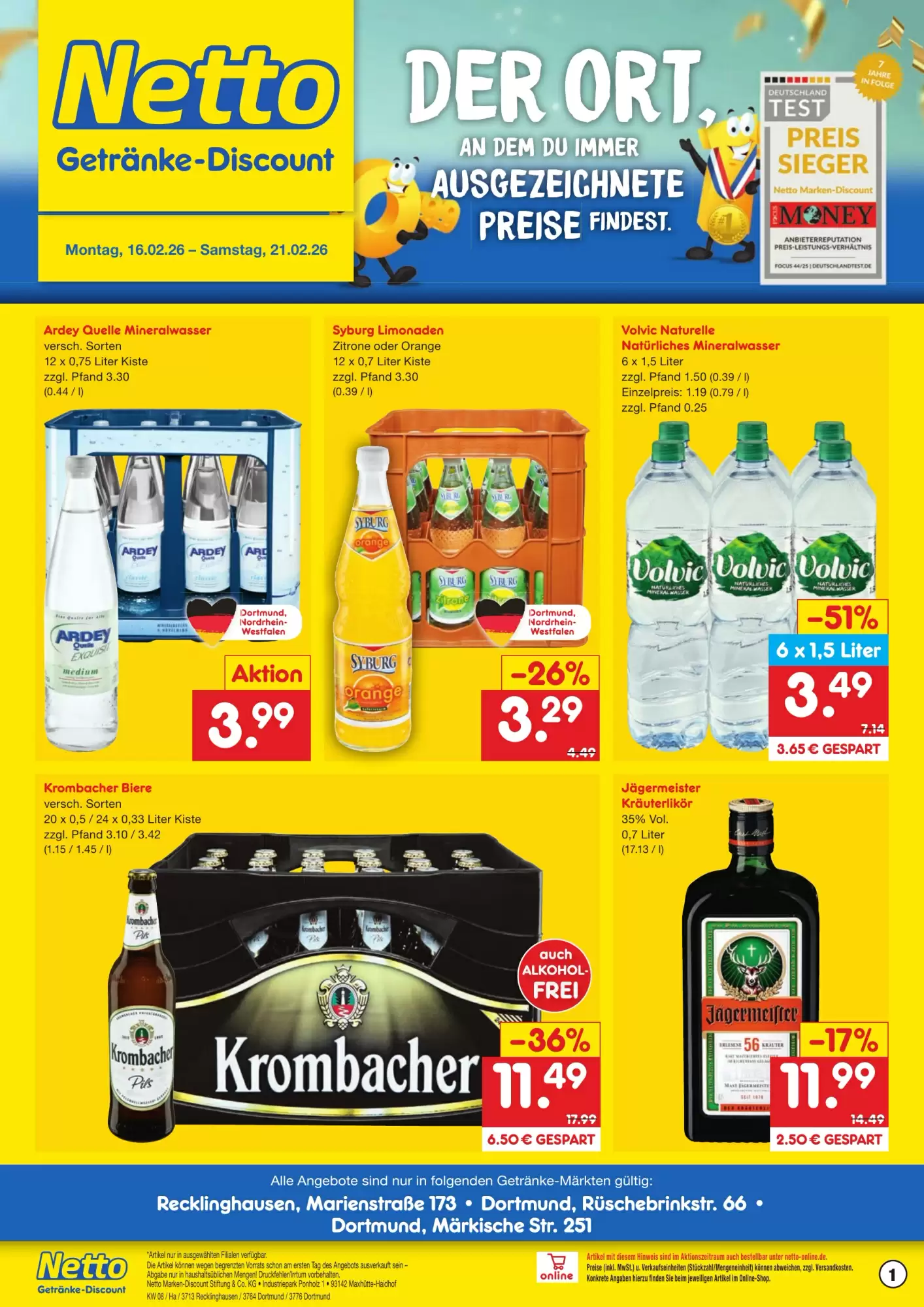 Netto Getr&auml;nke Discount Prospekt 16/02/2026 – 21/02/2026