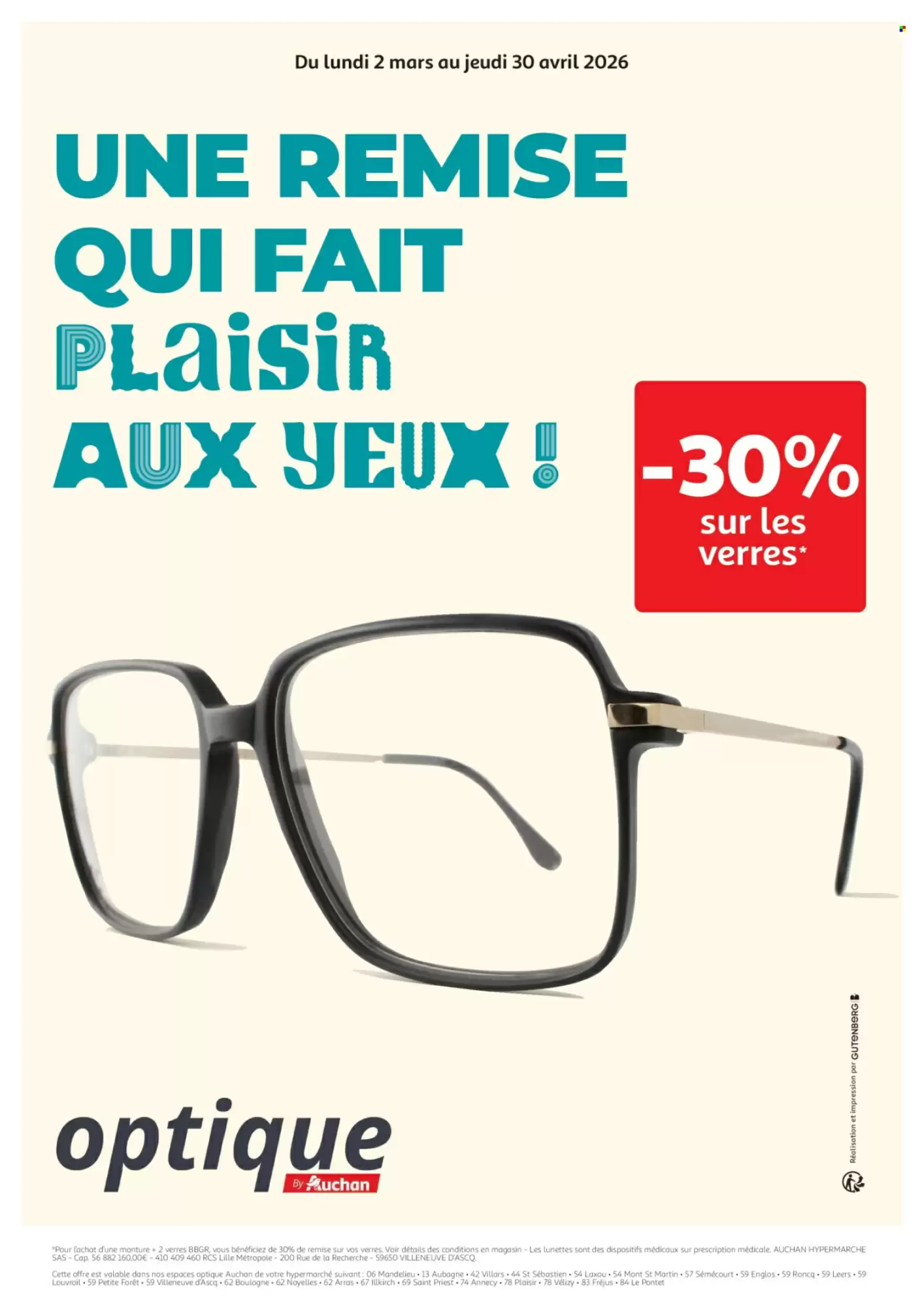 Catalogue optique Auchan 02/03/2026 – 30/04/2026