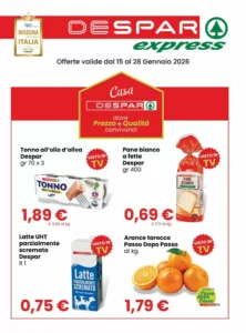Volantino DeSpar Express 15/01/2026 – 28/01/2026