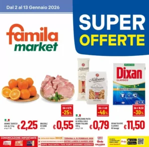 Volantino Famila Market 02/01/2026 – 13/01/2026