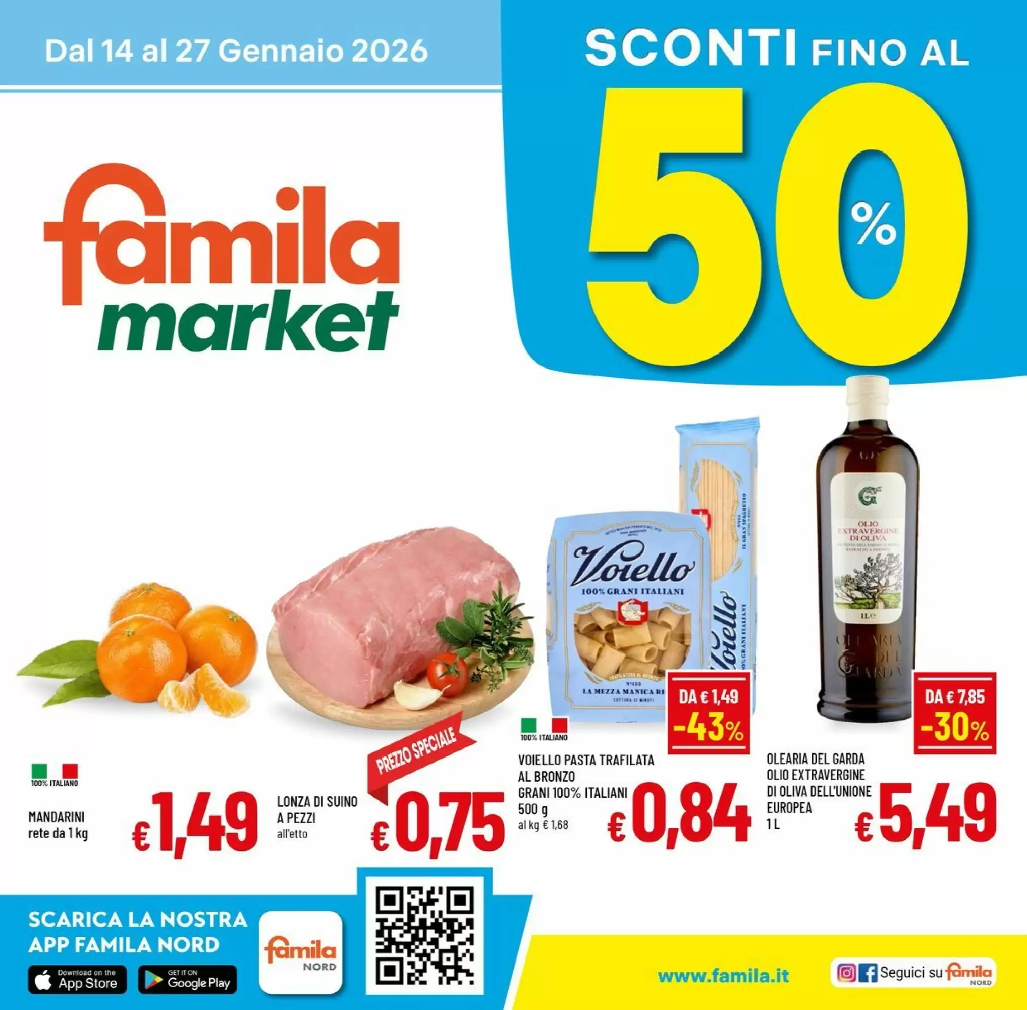 Volantino Famila Market 14/01/2026 – 27/01/2026