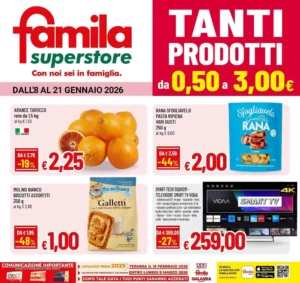 Volantino Famila Superstore 08/01/2026 – 21/01/2026