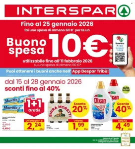 Volantino Interspar 15/01/2026 – 28/01/2026