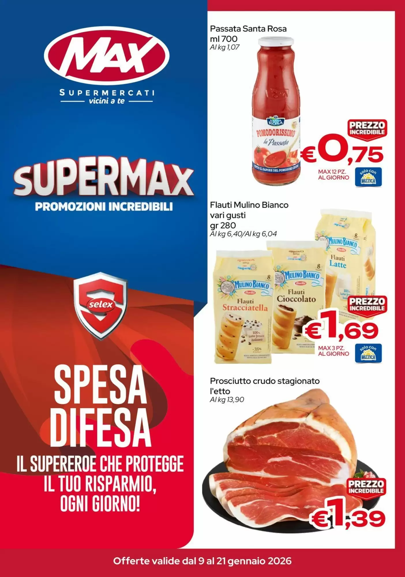 Volantino MAX Supermercati 09/01/2026 – 21/01/2026