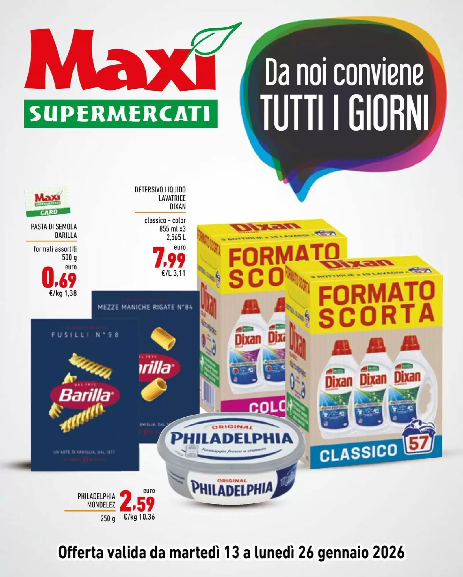 Volantino Maxi Supermercati 13/01/2026 – 26/01/2026