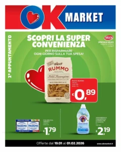 Volantino Ok Market 19/01/2026 – 01/02/2026