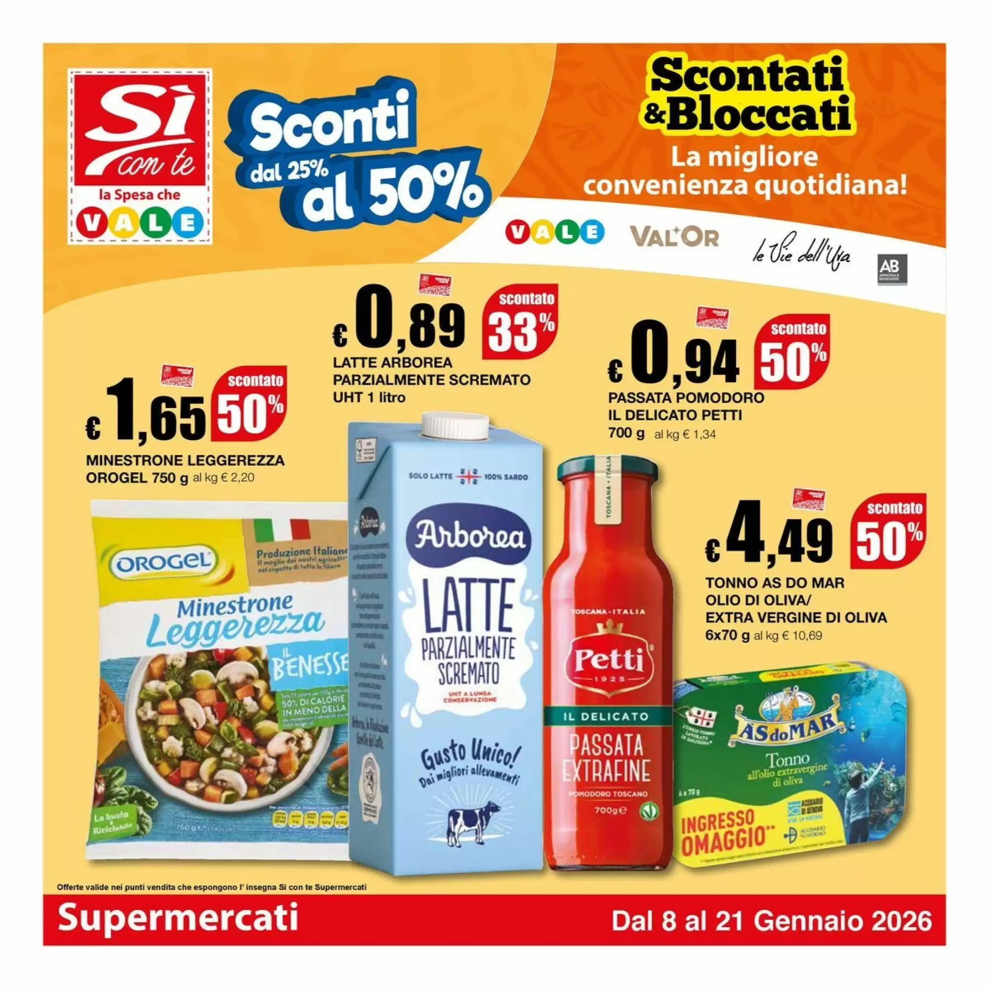 Volantino S&igrave; con te Supermercati 08/01/2026 – 21/01/2026
