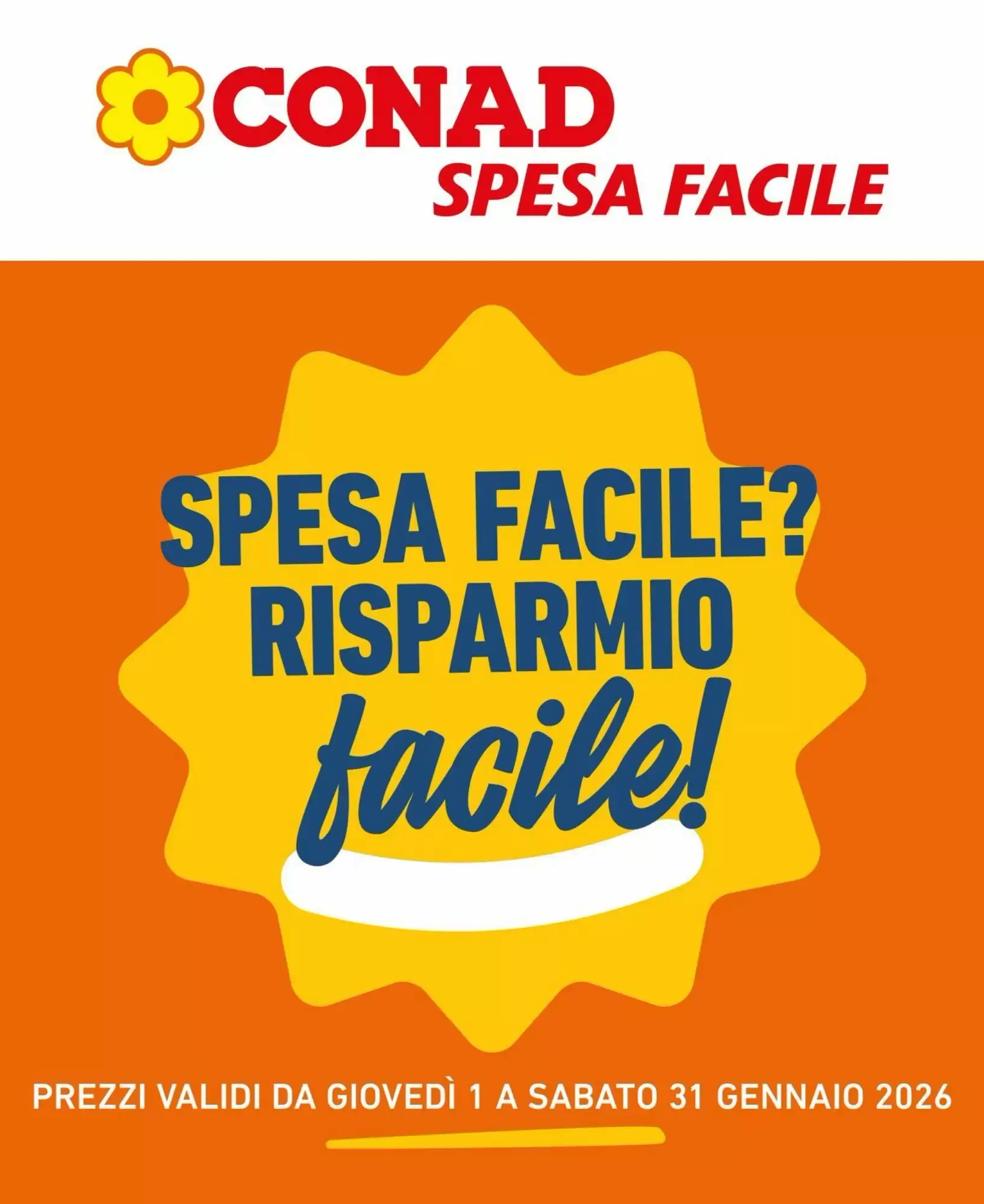 Volantino Spesa Facile Conad 01/01/2026 – 31/01/2026