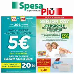 Volantino SpesaPi&ugrave; Supermercati 15/01/2026 – 24/01/2026