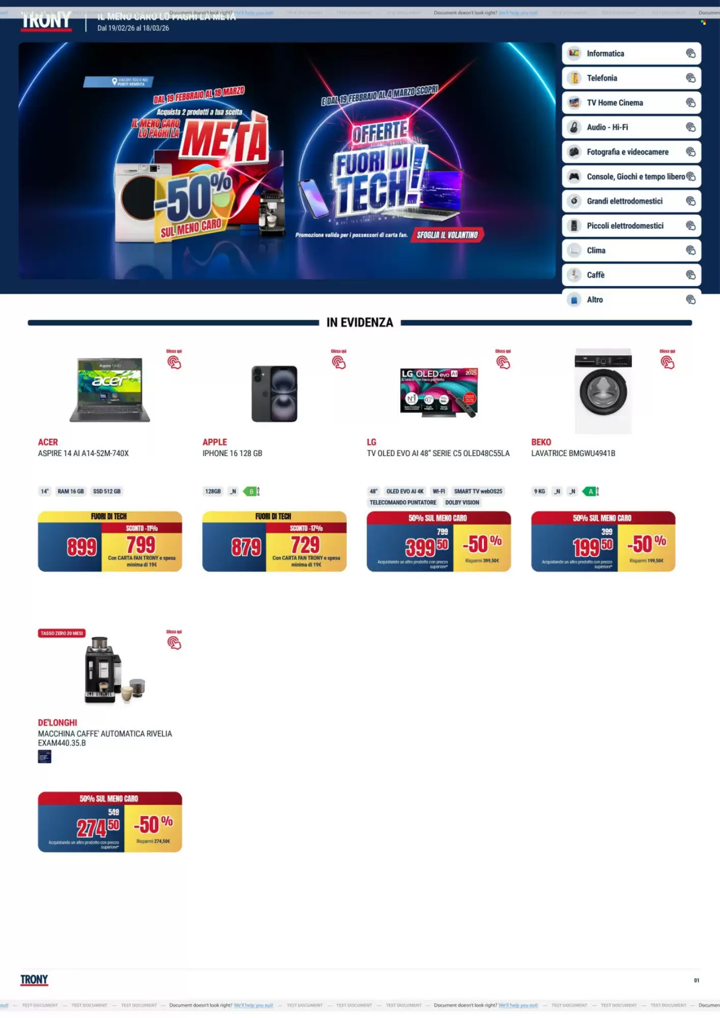 Volantino Trony 19/02/2026 – 18/03/2026