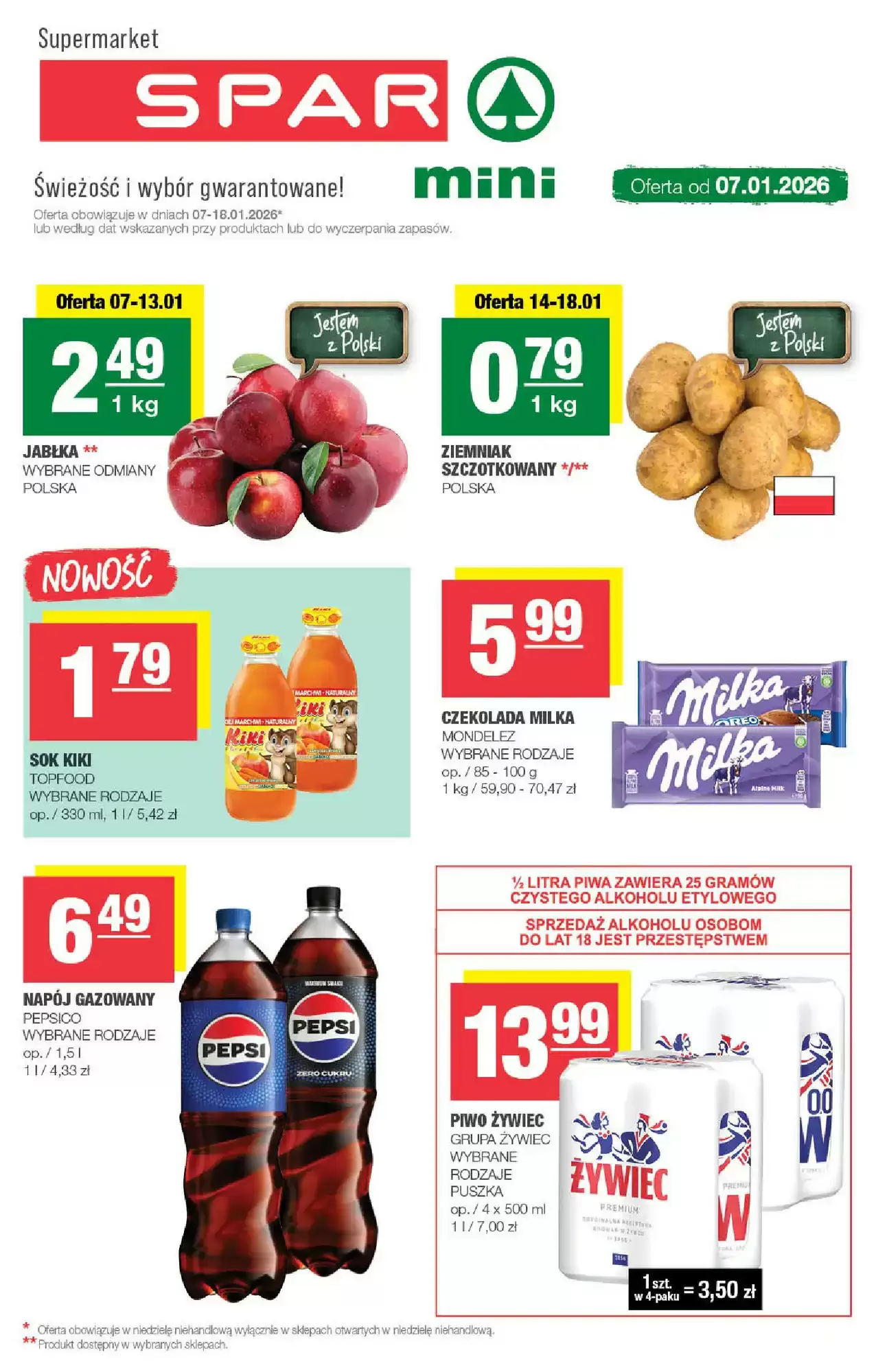 SPAR mini gazetka 07/01/2026 – 18/01/2026